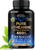 L Theanine 400 mg | L-Theanine Stress Relief | Extra Strength Supplement | Made in USA | Relaxation, Sleep & Calm Support | For Men & Women | Plant Based - FENGGESTORE20