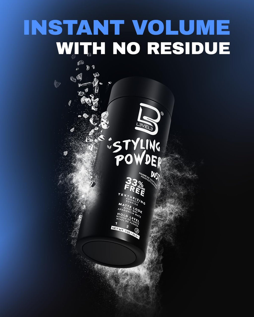 L3 Level 3 Styling Powder - Natural Look Mens Powder - Easy to Apply with No Oil or Greasy Residue (Small - 30 Grams) - FENGGESTORE20
