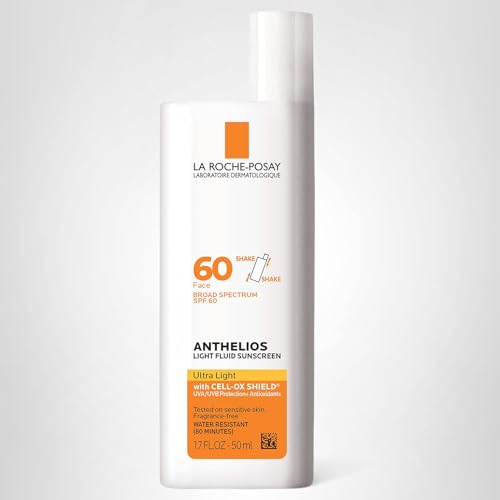 La Roche-Posay Anthelios Light Fluid Facial Sunscreen SPF 60, Lightweight Sunscreen For Face, Fluid Texture, Broad Spectrum SPF + Antioxidants - FENGGESTORE20