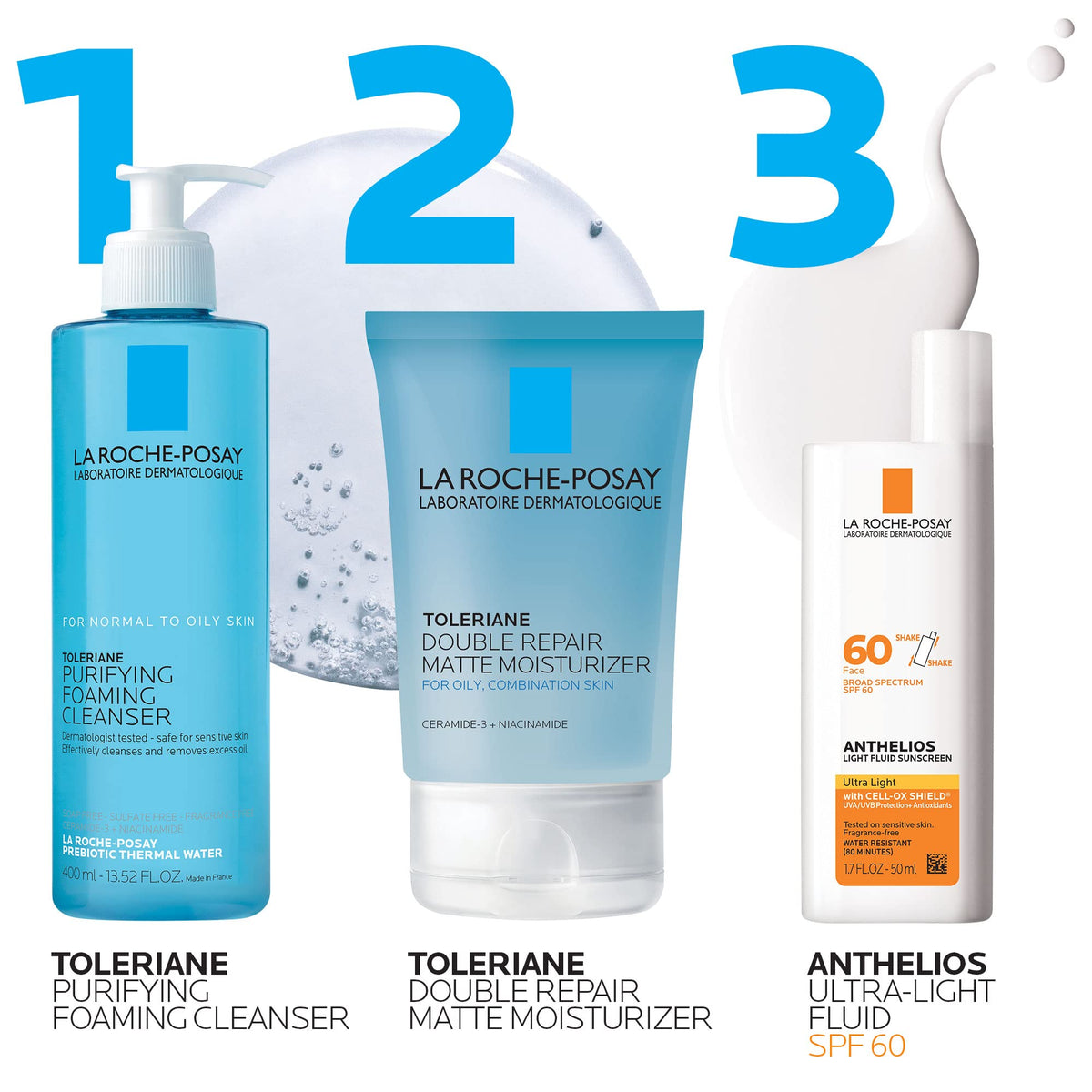 La Roche-Posay Anthelios Light Fluid Facial Sunscreen SPF 60, Lightweight Sunscreen For Face, Fluid Texture, Broad Spectrum SPF + Antioxidants - FENGGESTORE20