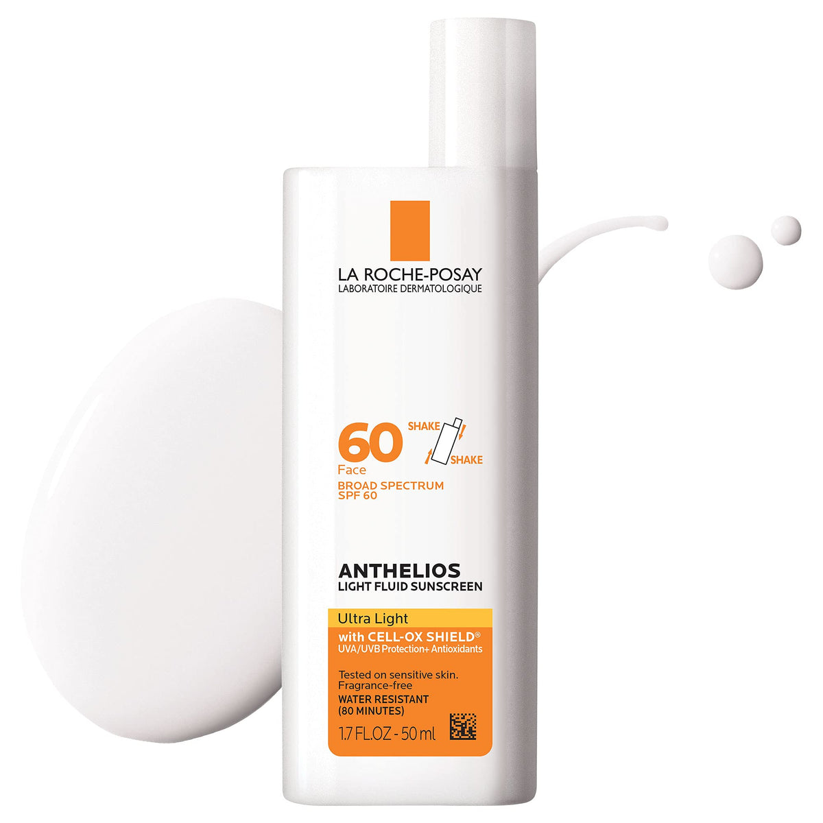 La Roche-Posay Anthelios Light Fluid Facial Sunscreen SPF 60, Lightweight Sunscreen For Face, Fluid Texture, Broad Spectrum SPF + Antioxidants - FENGGESTORE20
