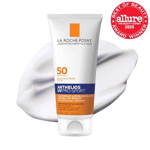 La Roche-Posay Anthelios UV Pro-Sport SPF 50 Sunscreen for Face & Body, Water & Sweat Resistant with Non-Drip Formula, Invisible Broad Spectrum Sunscreen Lotion - FENGGESTORE20