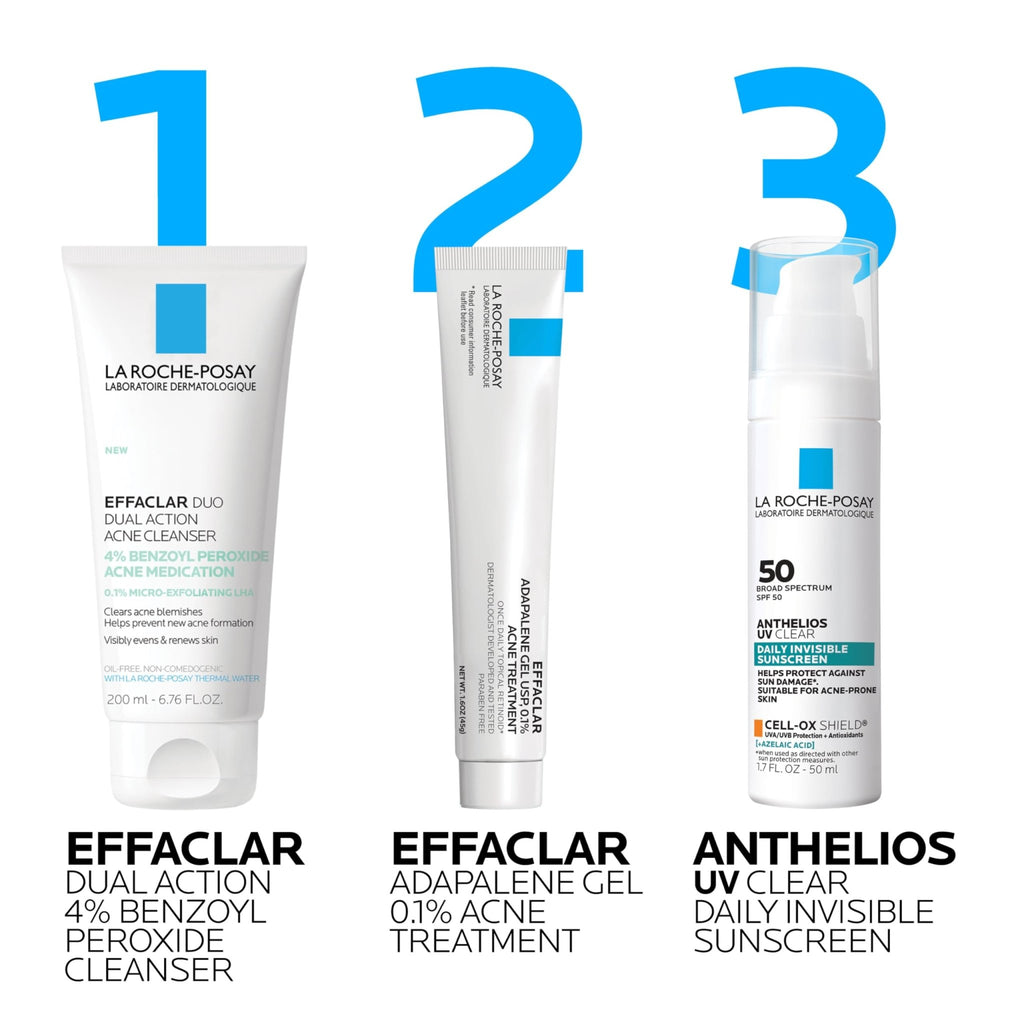 La Roche-Posay Effaclar Dual Acne Face Wash With 4% Benzoyl Peroxide & LHA Exfoliant - FENGGESTORE20
