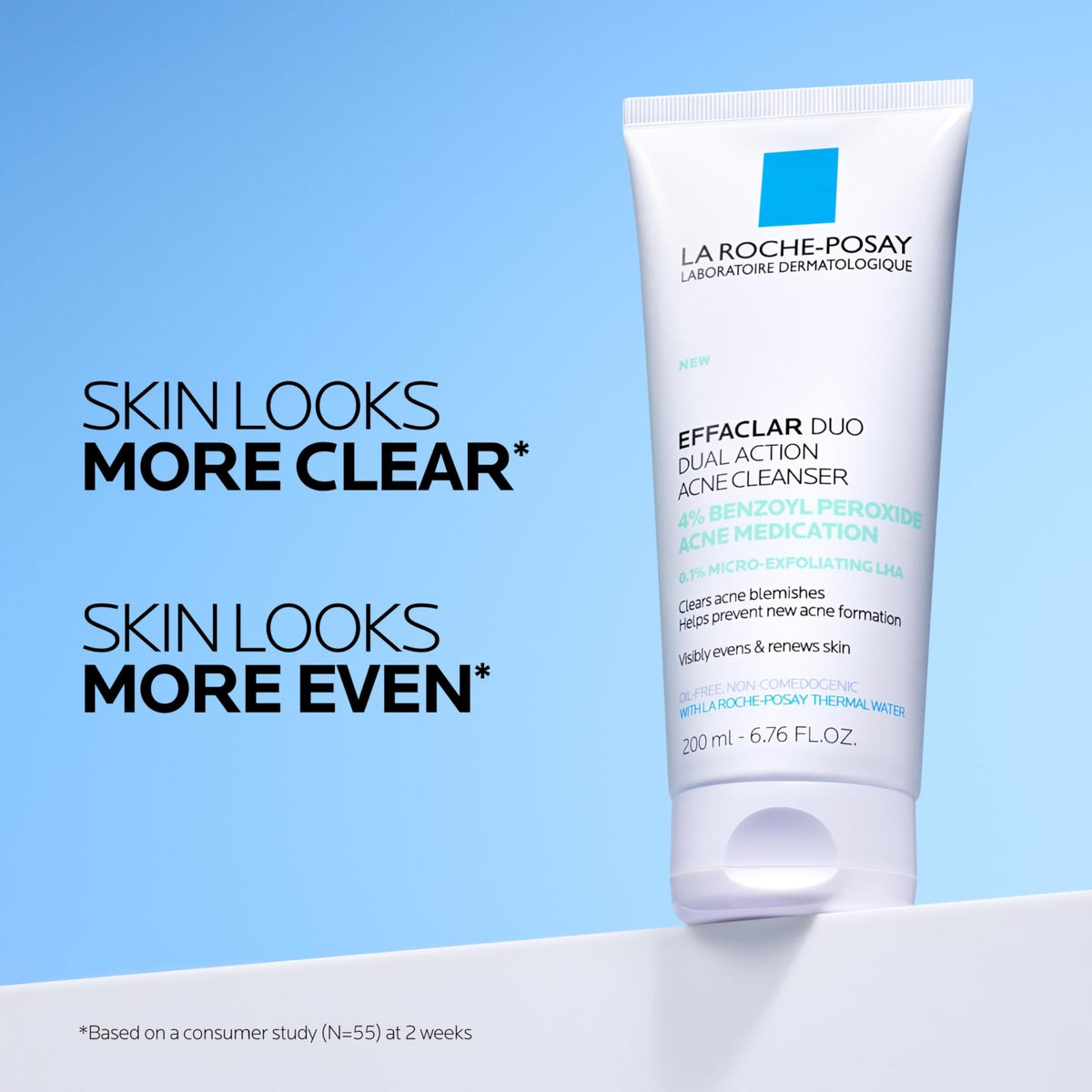 La Roche-Posay Effaclar Dual Acne Face Wash With 4% Benzoyl Peroxide & LHA Exfoliant - FENGGESTORE20