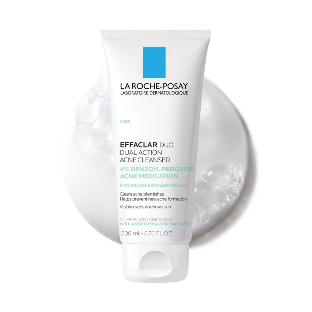 La Roche-Posay Effaclar Dual Acne Face Wash With 4% Benzoyl Peroxide & LHA Exfoliant - FENGGESTORE20