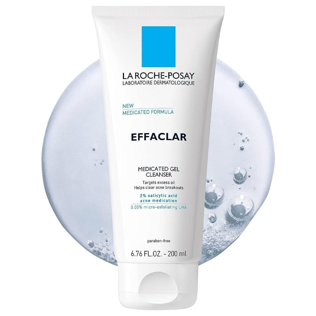 La Roche-Posay Effaclar Medicated Gel Cleanser, 2% Salicylic Acid Cleanser + LHA + Glycerin, Foaming Acne Face Wash, Helps Clear & Prevent Acne Breakouts, Oil Free, Targets Excess Oil - FENGGESTORE20