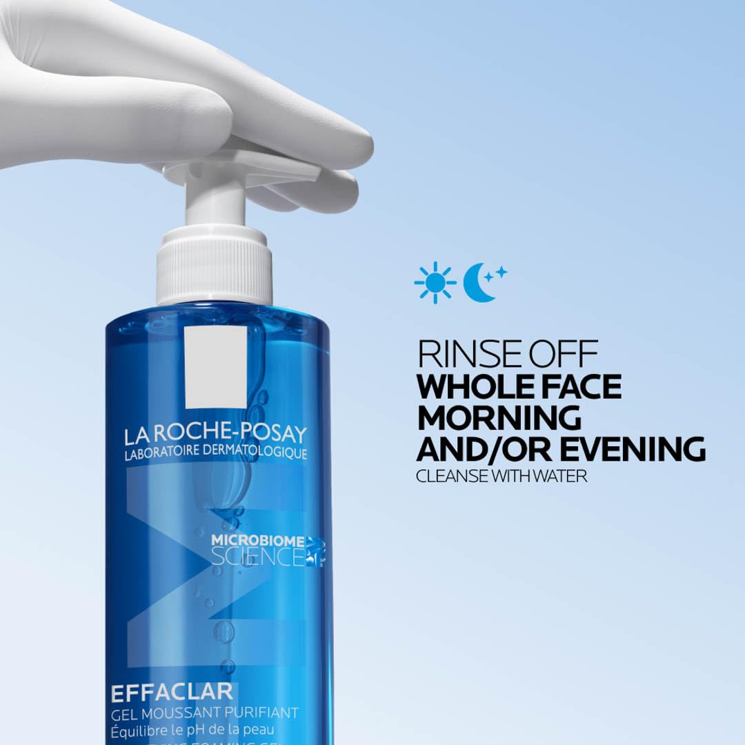La Roche-Posay Effaclar Purifying Foaming Gel Cleanser for Oily Skin, With Zinc Pidolate To Remove Excess Oil & Shine - FENGGESTORE20