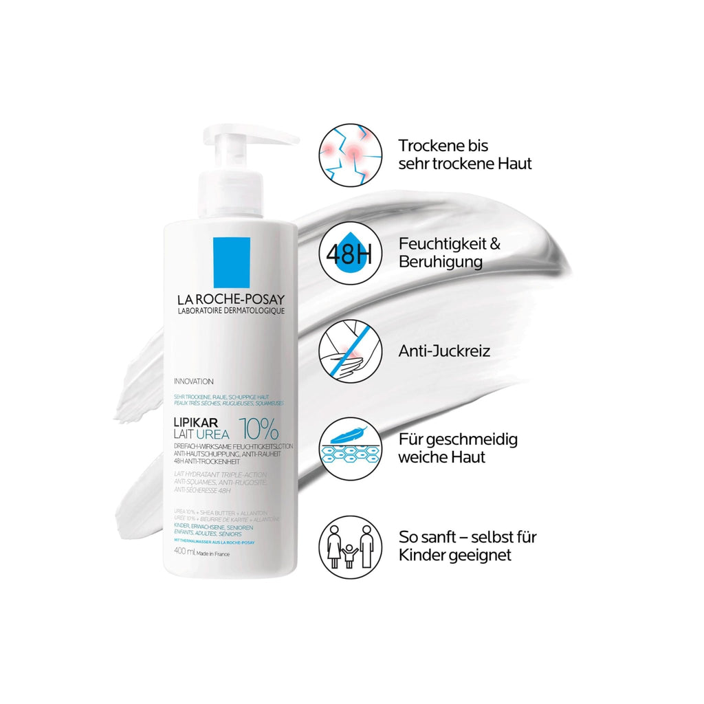 La Roche-Posay Lipikar Urea 10% Roughness Smoothing Lotion, Body Lotion For Dry Skin With 10% Urea + Shea Butter + Allantoin - FENGGESTORE20