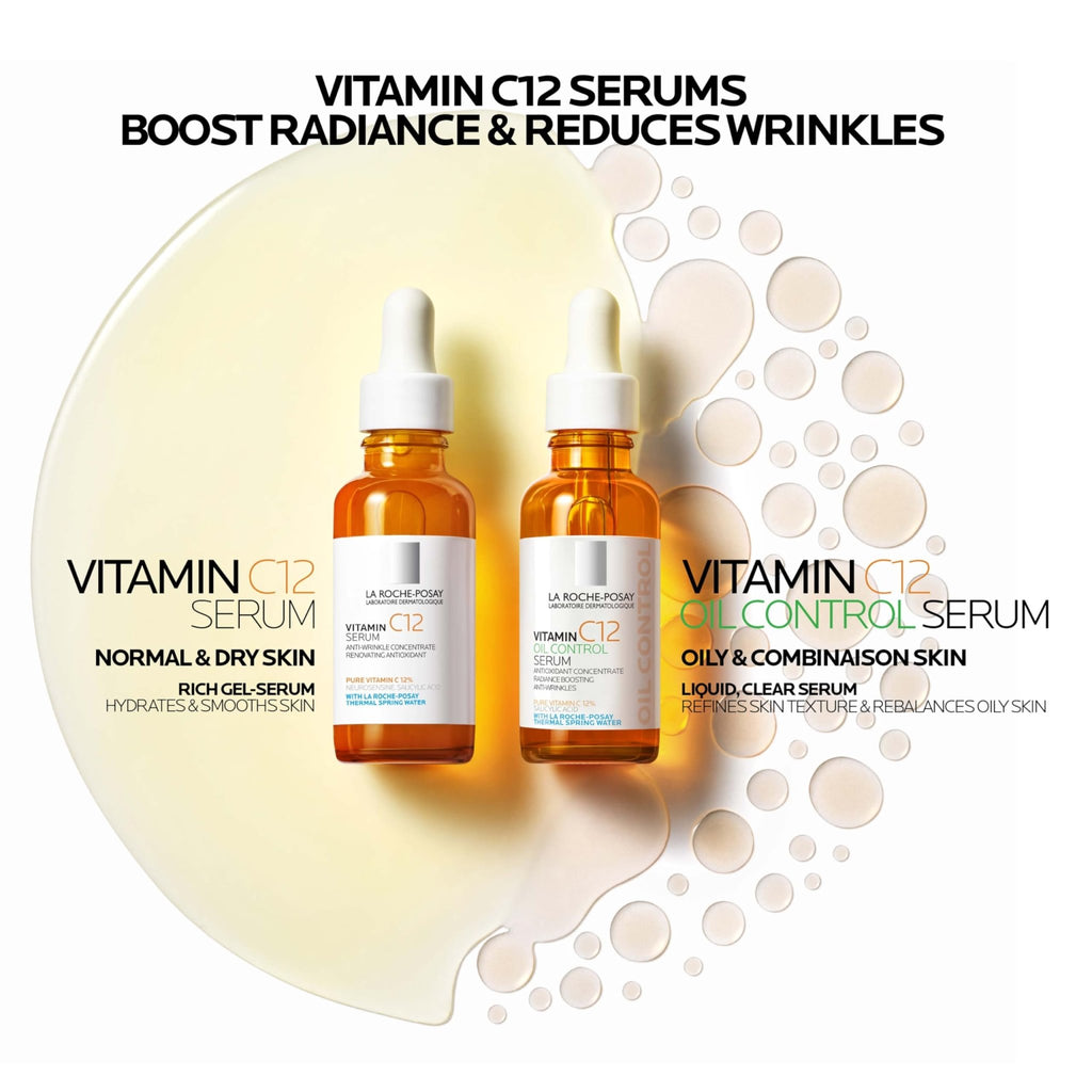 La Roche-Posay Pure 12% Vitamin C Oil Control Serum For Face With Hyaluronic Acid & Salicylic Acid, Hydrating Face Serum for Oily - FENGGESTORE20