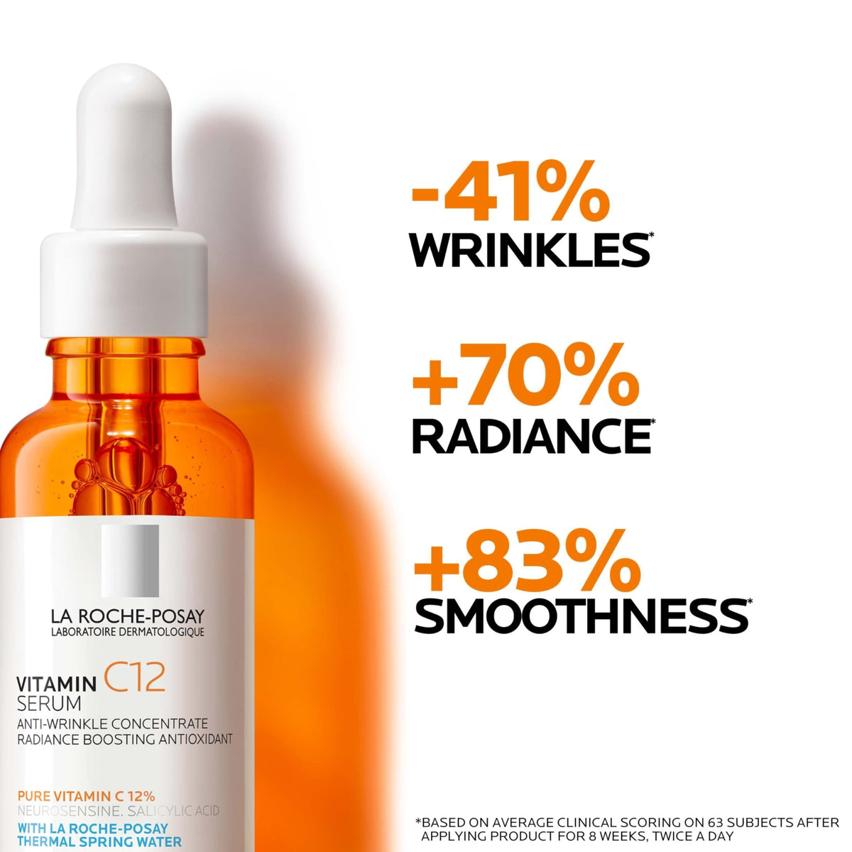 La Roche-Posay Pure Vitamin C Serum For Face With Hyaluronic Acid & Salicylic Acid, Hydrating & Brightening Serum - FENGGESTORE20