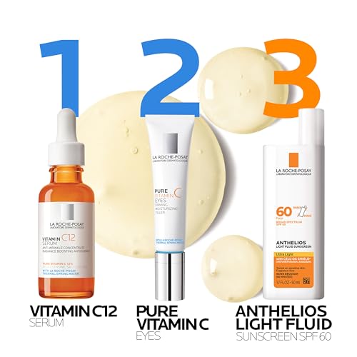 La Roche-Posay Pure Vitamin C Serum For Face With Hyaluronic Acid & Salicylic Acid, Hydrating & Brightening Serum - FENGGESTORE20