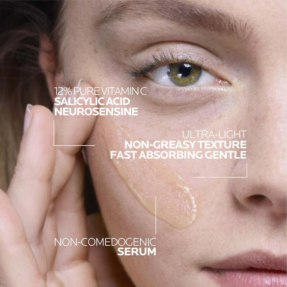 La Roche-Posay Pure Vitamin C Serum For Face With Hyaluronic Acid & Salicylic Acid, Hydrating & Brightening Serum - FENGGESTORE20