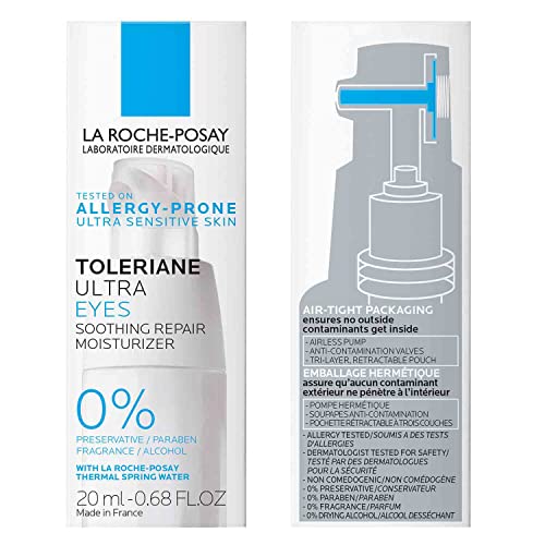 La Roche-Posay Toleriane Dermallergo Eye Cream Soothing Repair Moisturizer, Soothes and Comforts Sensitive Skin - FENGGESTORE20