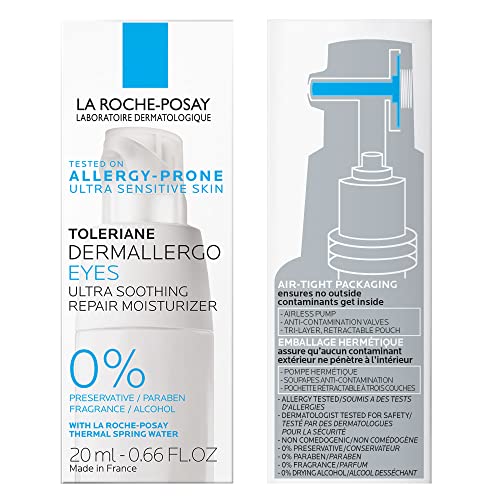 La Roche-Posay Toleriane Dermallergo Eye Cream Soothing Repair Moisturizer, Soothes and Comforts Sensitive Skin - FENGGESTORE20