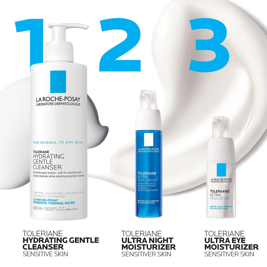 La Roche-Posay Toleriane Dermallergo Night Cream for Face, Intense Soothing Moisturizer with Vitamin E, Allergy Tested - FENGGESTORE20