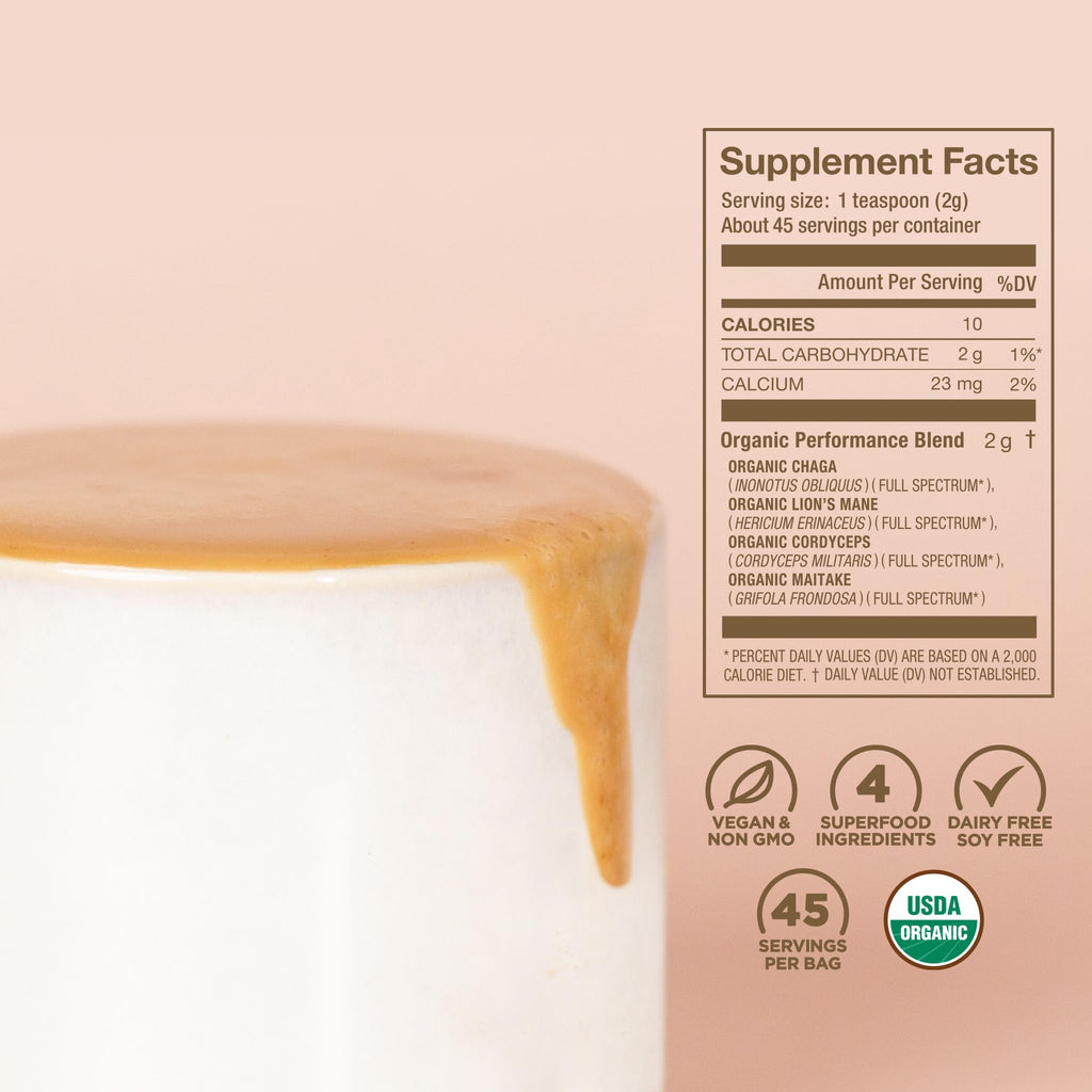 Laird Superfood Organic Performance Mushroom Blend with Chaga, Cordyceps, Lion's Mane and Maitake for Energy - FENGGESTORE20