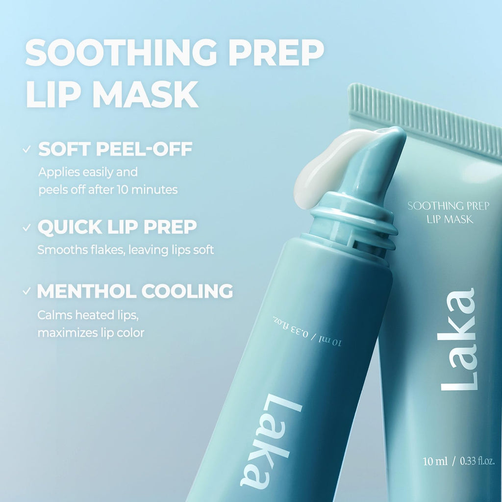 Laka Soothing Prep Lip Mask, Cooling Peel Off Korean Lip Mask, Gentle Exfoliator for Lips - FENGGESTORE20