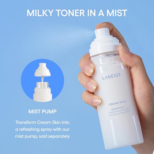 LANEIGE Cream Skin Toner & Moisturizer Mini: Lightweight Refillable Korean Milky Toner with Ceramide - FENGGESTORE20
