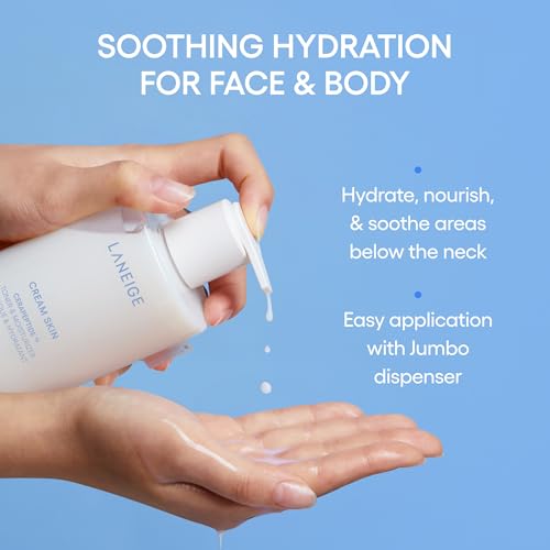 LANEIGE Cream Skin Toner & Moisturizer Mini: Lightweight Refillable Korean Milky Toner with Ceramide - FENGGESTORE20