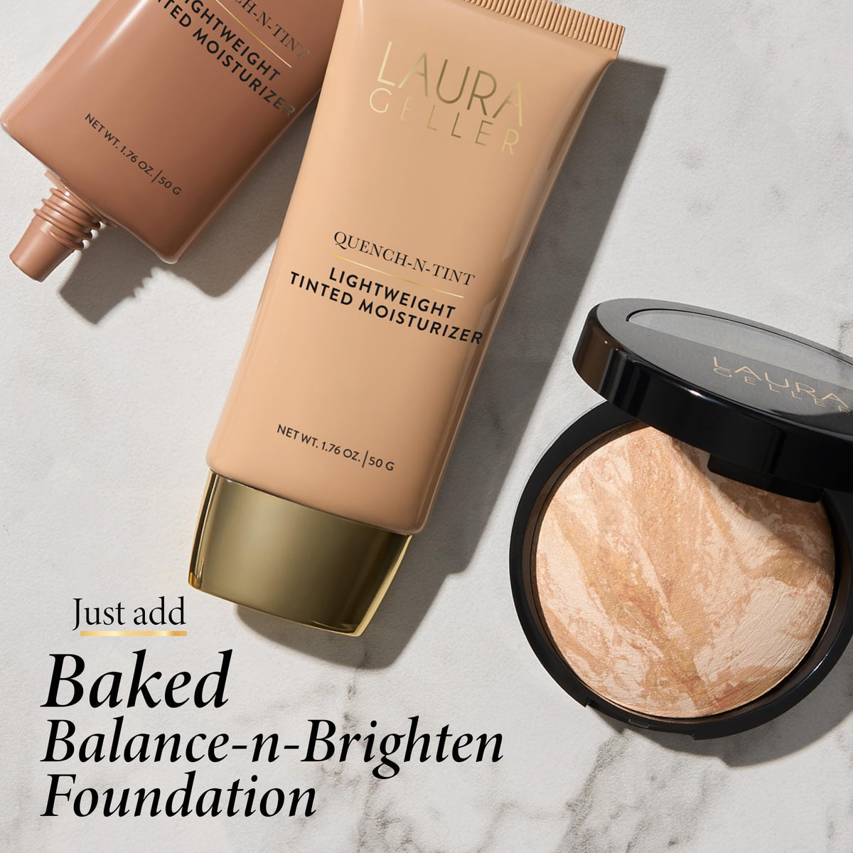 LAURA GELLER NEW YORK Quench-n-Tint Tinted Moisturizer - Sheer to Light Buildable Coverage - Natural Glow Finish - Lightweight Formula - FENGGESTORE20