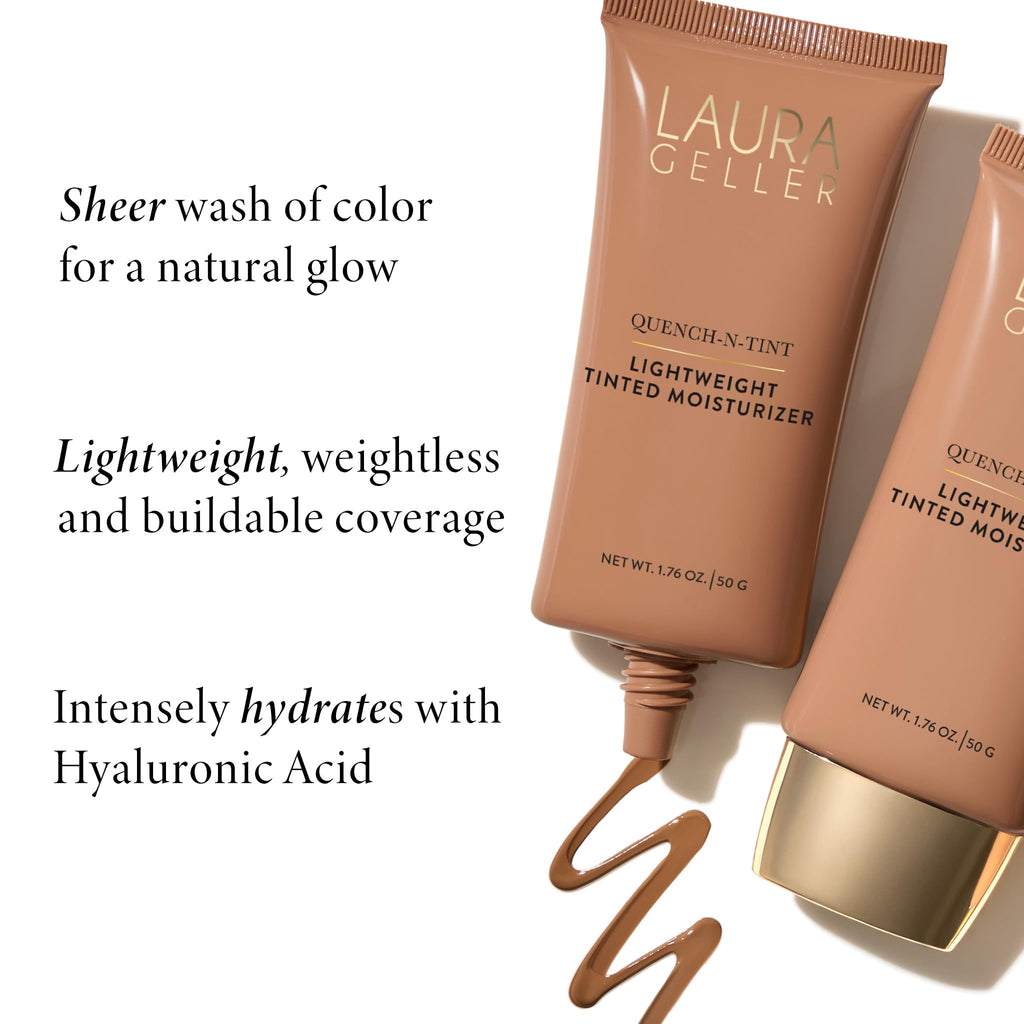 LAURA GELLER NEW YORK Quench-n-Tint Tinted Moisturizer - Sheer to Light Buildable Coverage - Natural Glow Finish - Lightweight Formula - FENGGESTORE20