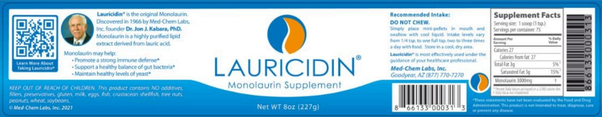 Lauricidin- The Original Monolaurin Supplement- 3000mg per Serving- 227g per Jar (Essential Immune Support and Gut Health) - FENGGESTORE20
