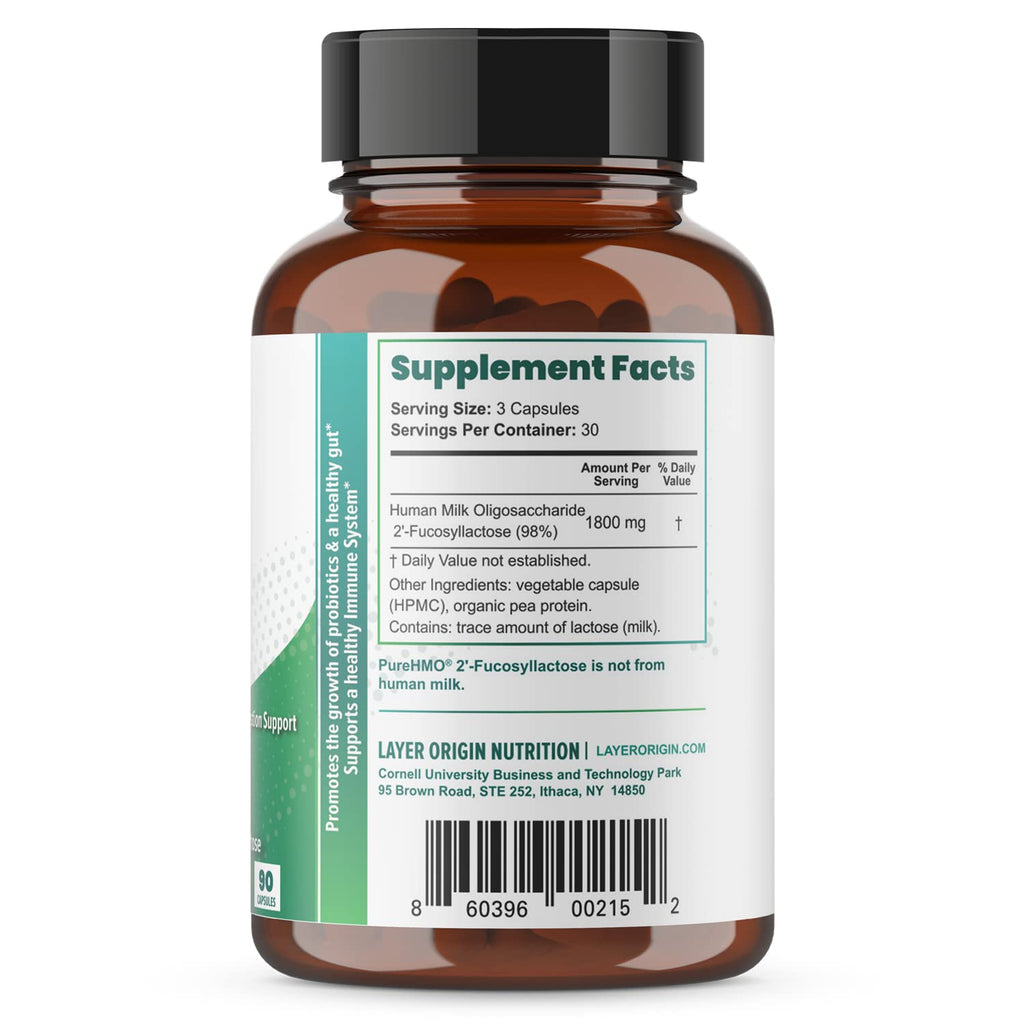 Layer Origin PureHMO Human Milk Oligosaccharide (HMO 2'-FL) Prebiotic Fiber - Feed 180 Billion Probiotics/Serving, 30-Day Supply - FENGGESTORE20