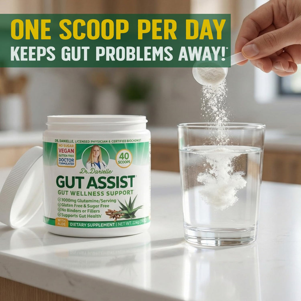Leaky Gut Support Powder | L-Glutamine Gut Lining Digestive Drink Mix | Gluten-Free Doctor Crafted Botanical Formula | Gut Assist by Dr. Danielle - FENGGESTORE20