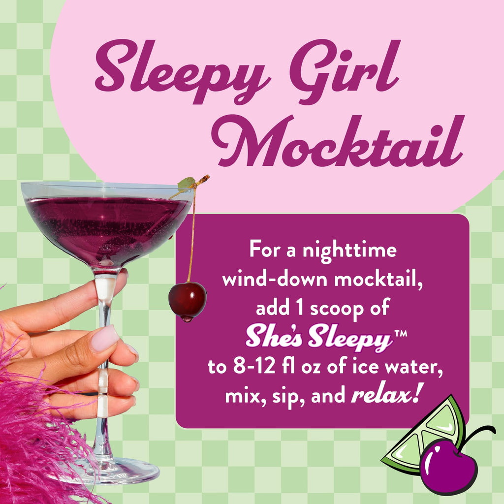 Legendairy Milk She’s Sleepy™ – Cherry Limeade – Nightly Sleep Aid, Sugar Free Drink Mix with Magnesium Glycinate & Ashwagandha - FENGGESTORE20
