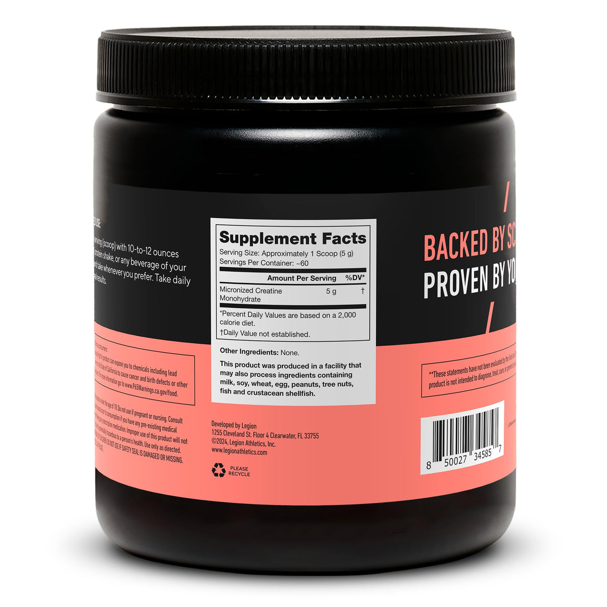 LEGION Micronized Creatine Monohydrate Supplement - Clean Creatine Powder for Muscle Gain & Post Workout Recovery - Micronized Creatine Supplement for Maximum - FENGGESTORE20