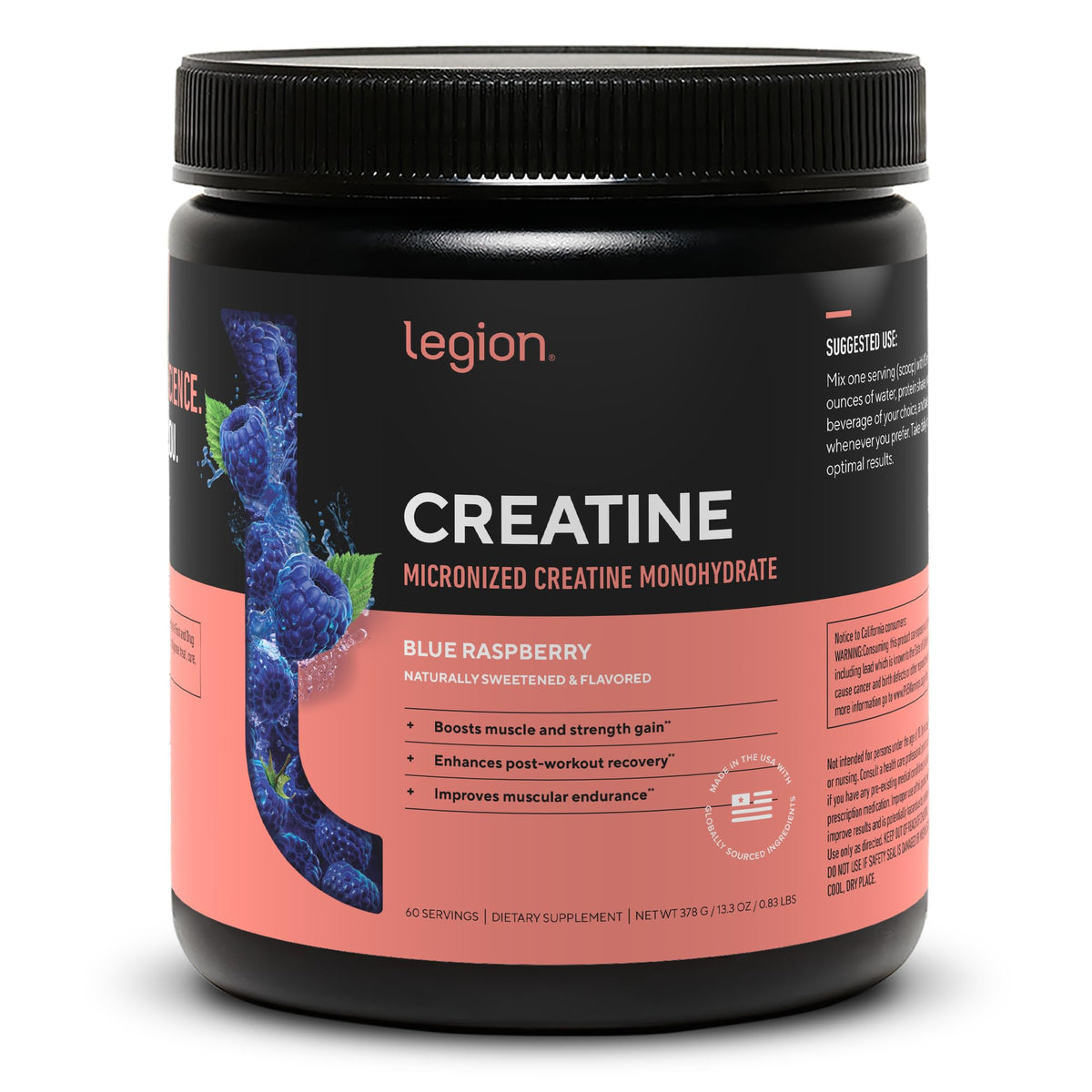 LEGION Micronized Creatine Monohydrate Supplement - Clean Creatine Powder for Muscle Gain & Post Workout Recovery - Micronized Creatine Supplement for Maximum - FENGGESTORE20