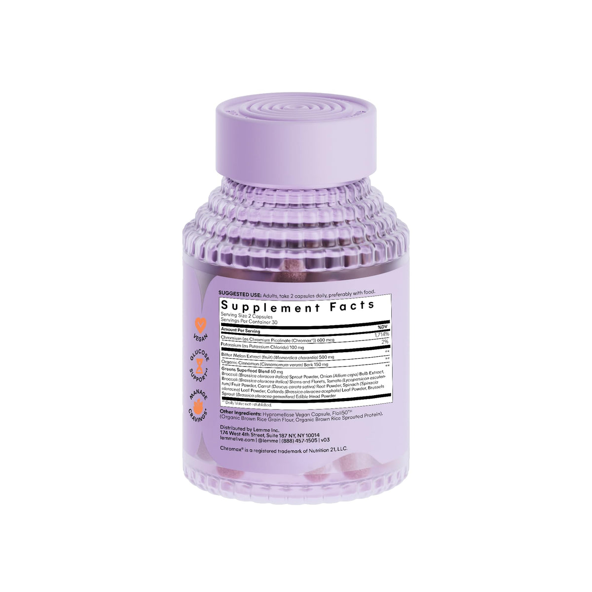 Lemme Curb Cravings, Improve Carb Metabolism, Support Weight Management w/Clinically Studied Chromium Picolinate, Bitter Melon, Ceylon Cinnamon - FENGGESTORE20