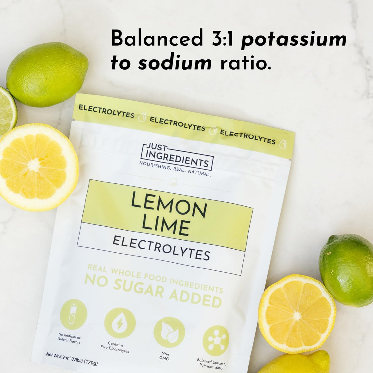 Lemon Lime Electrolytes – 30‑Serving Hydration Drink Mix with Coconut Water, Sea Salt, and Trace Minerals – Supports Energy, Recovery, and Electrolyte Balance* - FENGGESTORE20