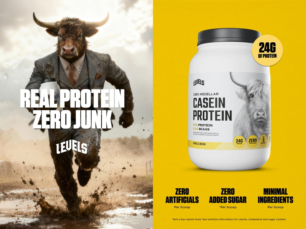 Levels 100% Micellar Casein Protein, Hormone Free, Vanilla Bean, 2LB - FENGGESTORE20