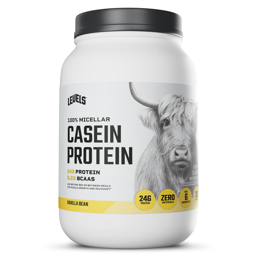 Levels 100% Micellar Casein Protein, Hormone Free, Vanilla Bean, 2LB - FENGGESTORE20