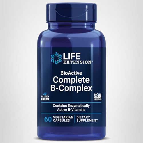 Life Extension BioActive Complete B-Complex, Heart, Nerve Support, Healthy Energy, Metabolism, Complete B Complex, 60 Vegetarian Capsules - FENGGESTORE20