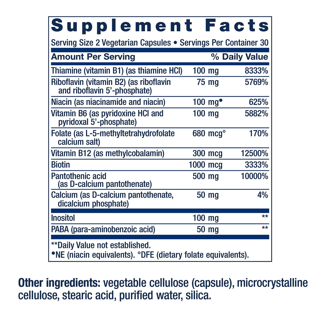 Life Extension BioActive Complete B-Complex, Heart, Nerve Support, Healthy Energy, Metabolism, Complete B Complex, 60 Vegetarian Capsules - FENGGESTORE20