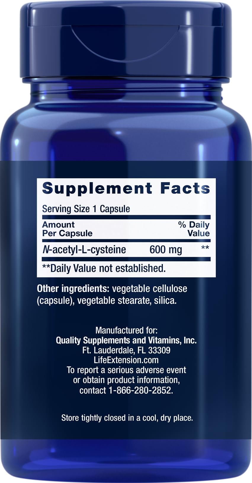Life Extension N-Acetyl-L-Cysteine (NAC) 600mg, 150 Capsules - FENGGESTORE20