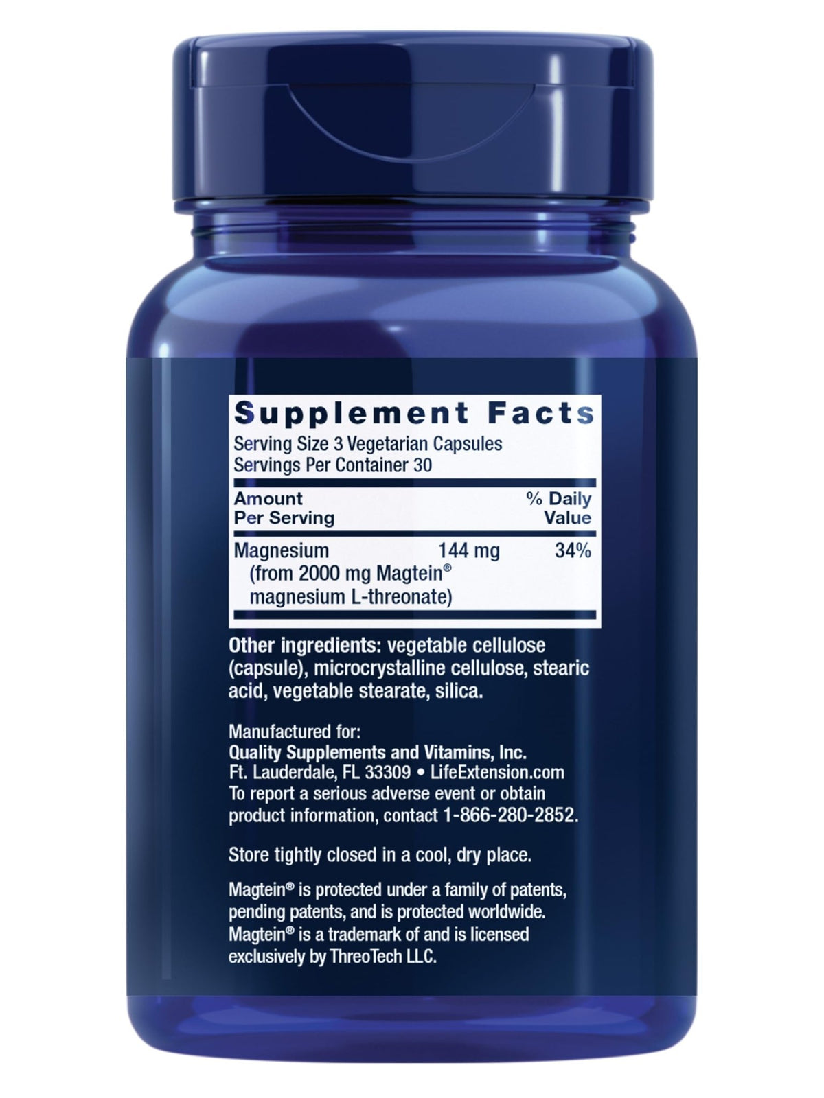 Life Extension Neuro-Mag Magnesium L-Threonate, Memory Health, Quick Thinking, Cognitive Health Support, Vegetarian, Non-GMO, 90 Vegetarian Capsules (144 mg from 2000 mg Magtein magnesium L-threonate - FENGGESTORE20