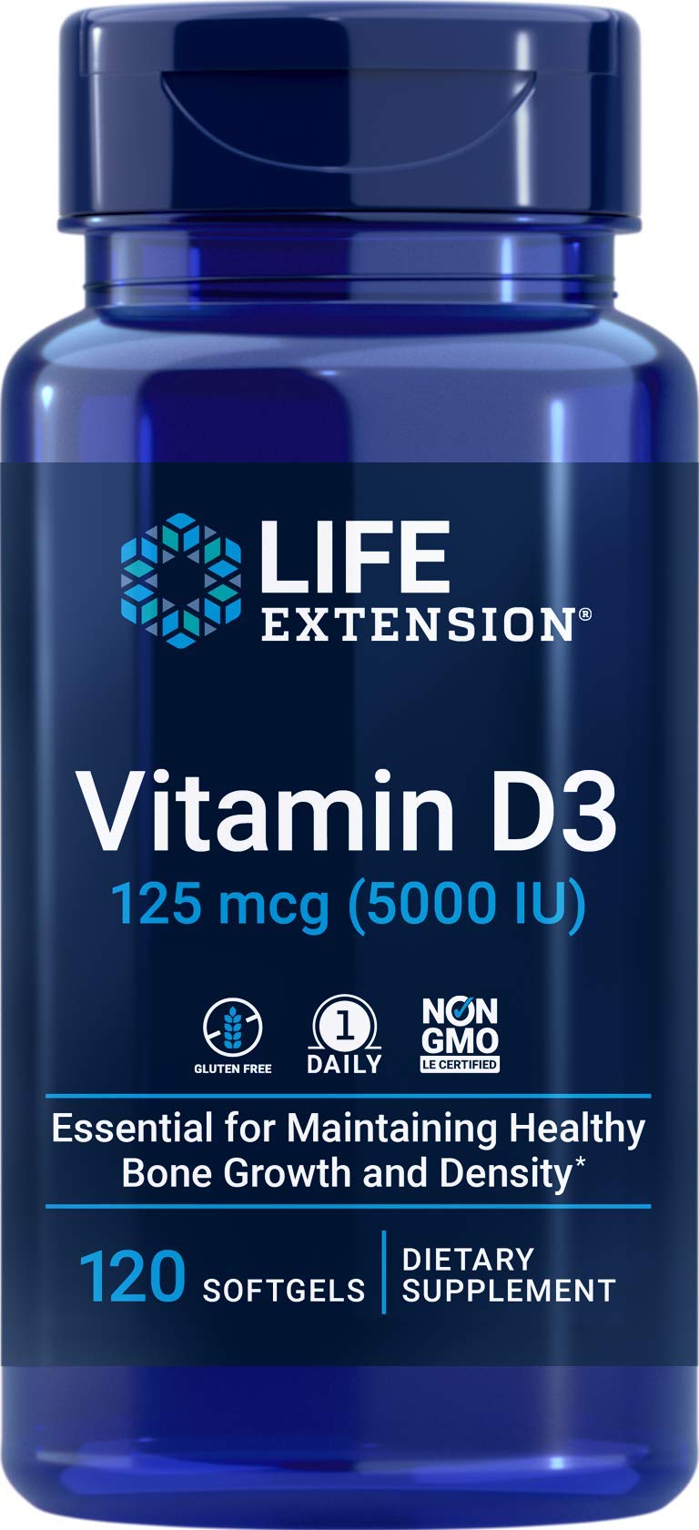 Life Extension Vitamin D3 5000 IU, 120 Softgels, 125mcg - FENGGESTORE20