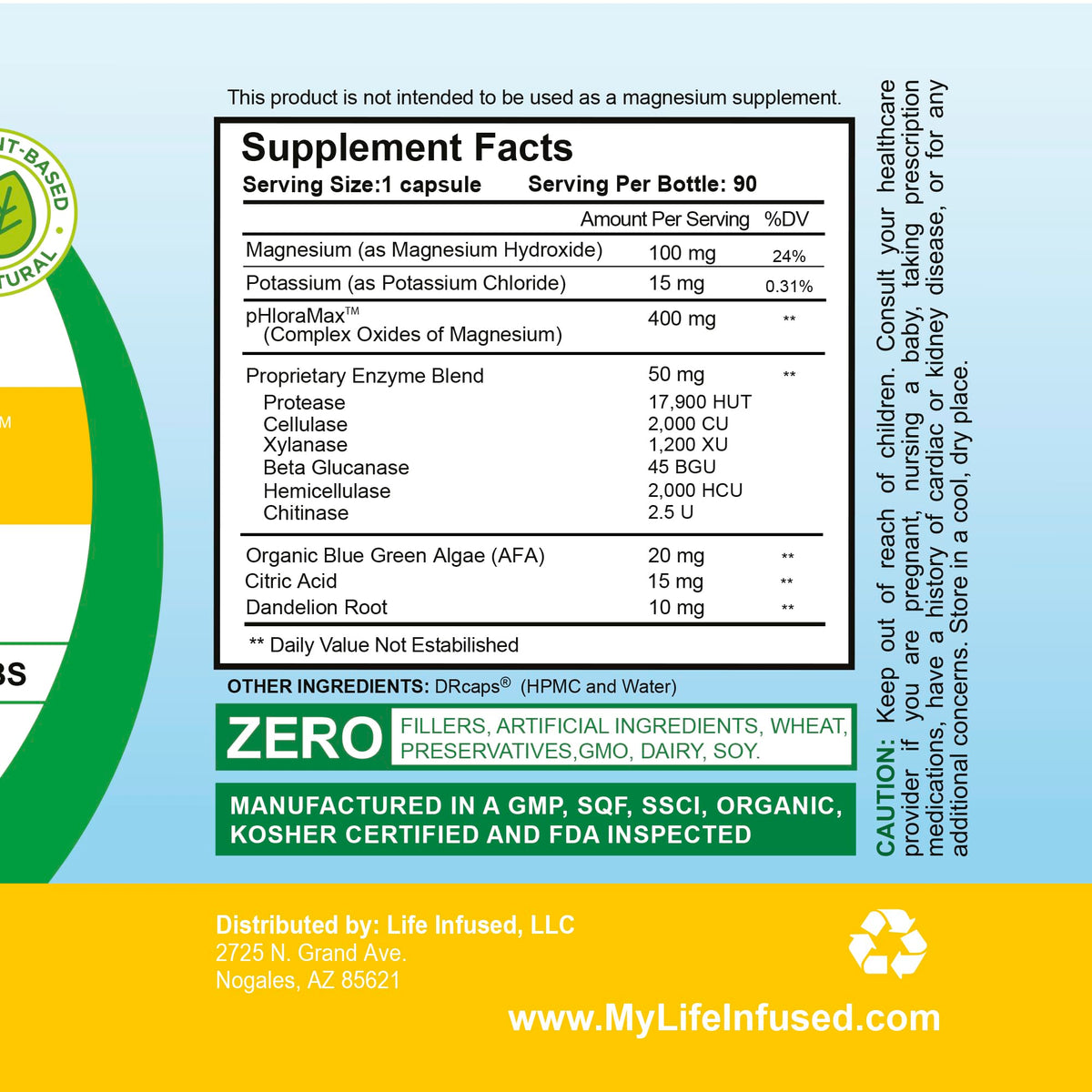 Life Infused Cleanse Infused Plus Digestive Support Supplement – Oxygenated Magnesium with Enzymes & Herbs, Supports Digestive - FENGGESTORE20