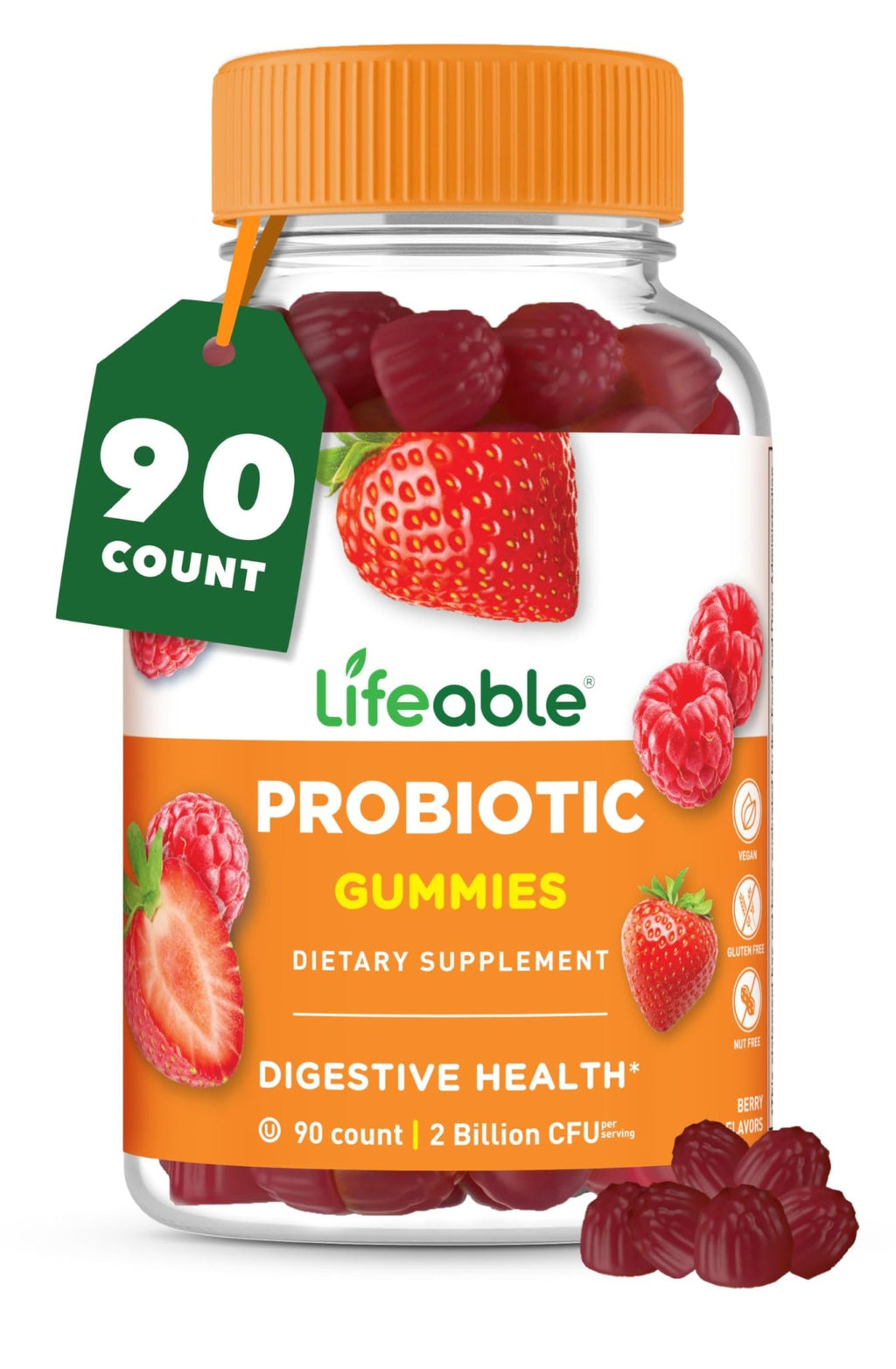 Lifeable Probiotics Gummies | 2 Billion CFU | Great Tasting Probiotic Gummies for Women | Probiotic Gummy for Gut Health and Immune Support - FENGGESTORE20