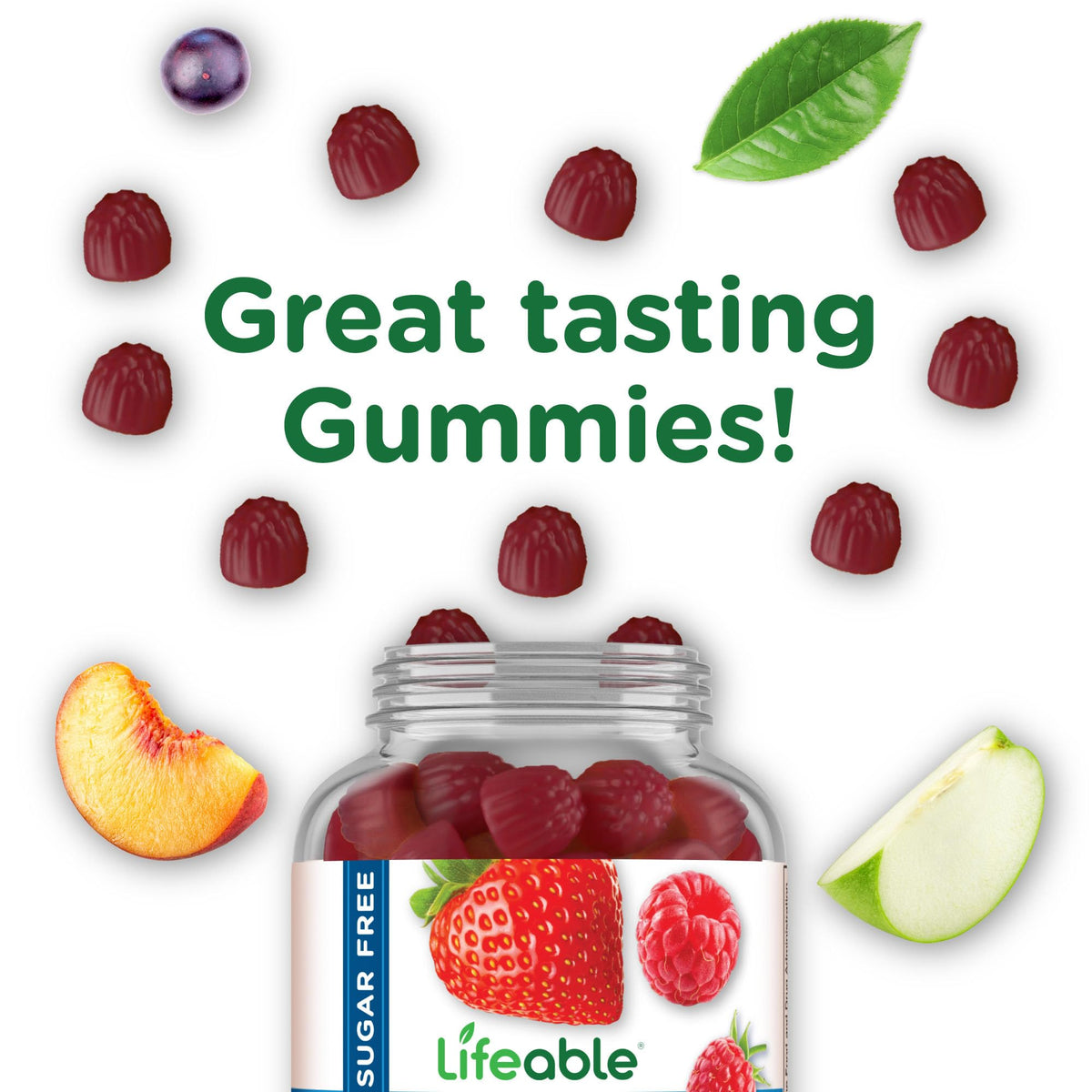 Lifeable Sugar Free Fiber Gummies for Adults | 4g | Great Tasting Fiber Supplement Gummies | Keto Friendly, Gluten Free, Vegan, Non GMO Prebiotic Fiber | for Digestive Health | 90 Gummies - FENGGESTORE20