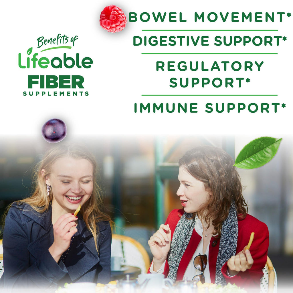 Lifeable Sugar Free Fiber Gummies for Adults | 4g | Great Tasting Fiber Supplement Gummies | Keto Friendly, Gluten Free, Vegan, Non GMO Prebiotic Fiber | for Digestive Health | 90 Gummies - FENGGESTORE20