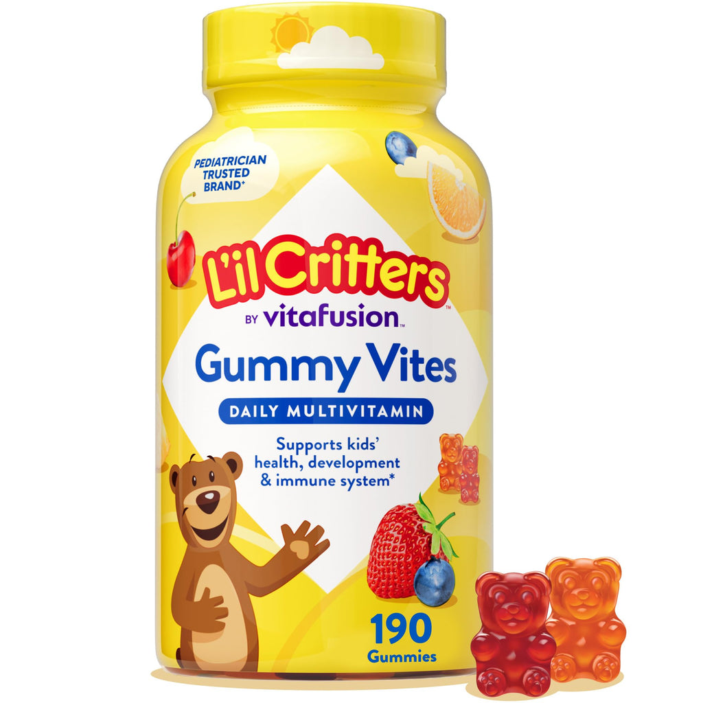 L'il Critters Gummy Vites Daily Kids Multivitamins Assorted Fruit Flavors for Ages 2+ Toddlers & Kids, Gummy Vitamin with Vitamin C and D - FENGGESTORE20