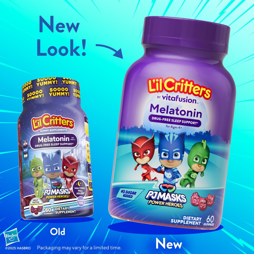 L'il Critters PJ Masks Melatonin Gummy Supplements, 60 Gummies - FENGGESTORE20