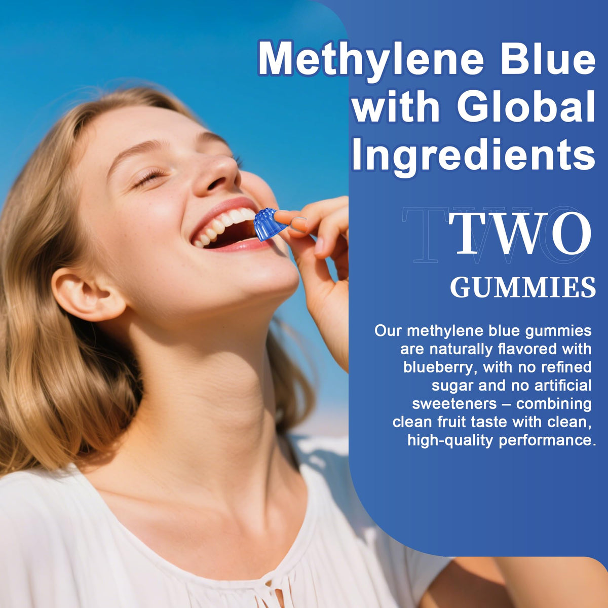 LILICARE Methylene Blue Gummies 7mg Per Serving for Humans | Upgraded Antioxidant & Brain Booster Supplement for Cognitive Function, Energy - FENGGESTORE20