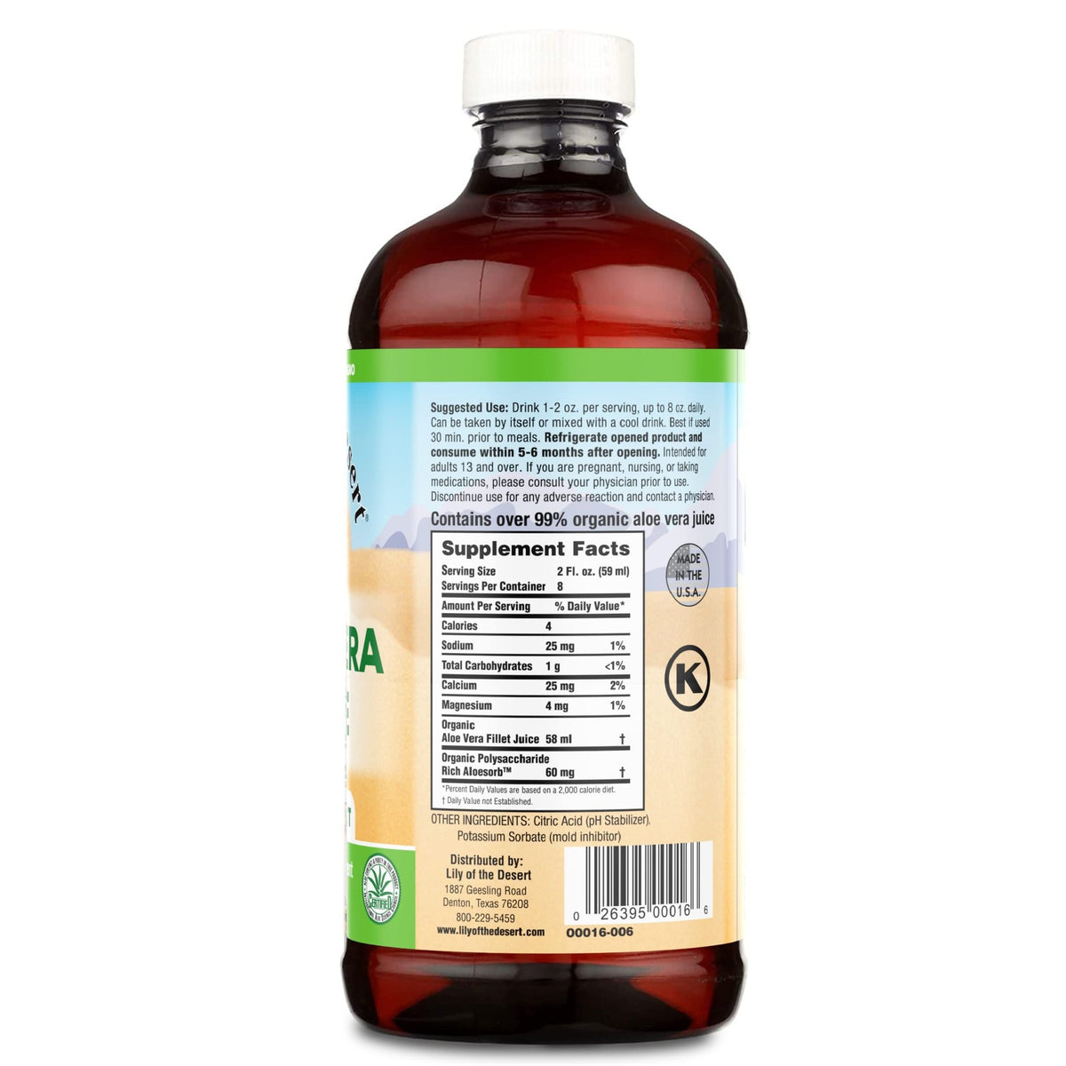 Lily of the Desert Organic Aloe Vera Juice – Inner Fillet, 16 fl oz - FENGGESTORE20