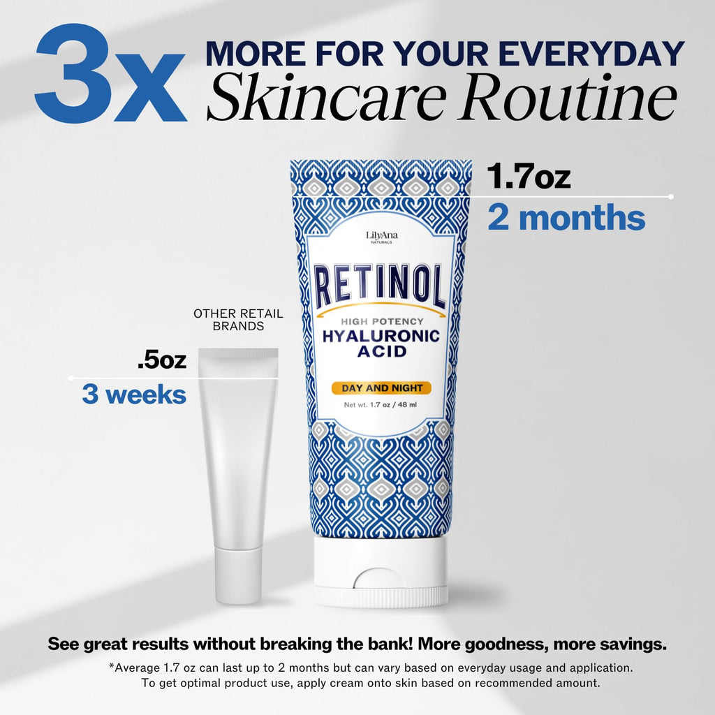 LilyAna Naturals Anti Aging Retinol Face Cream for Women – Wrinkle & Neck Cream for Firming, Retinol Moisturizer - FENGGESTORE20