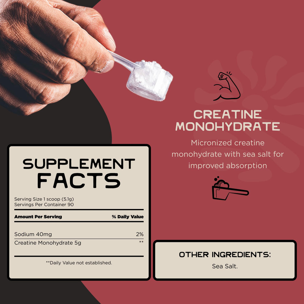 Lineage Provisions Micronized Creatine Monohydrate with Sea Salt - Micronized Creatine Powder for Training & Performance - FENGGESTORE20